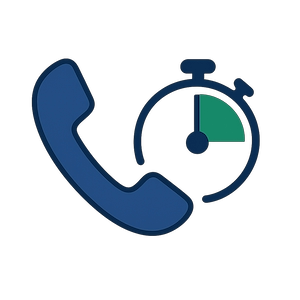 Icône téléphone et chronomètre – Réservation rapide de trajet VSL